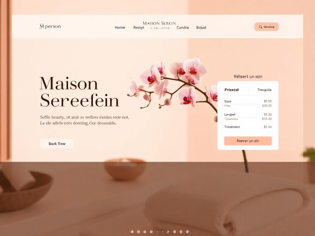 Concept de site web élégant pour un institut de beauté et bien-être