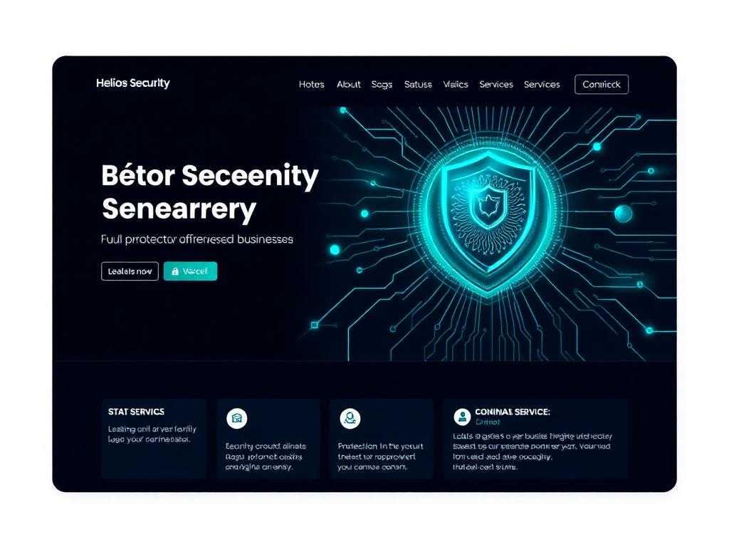 Concept de site web sombre et futuriste pour une entreprise de cybersécurité
