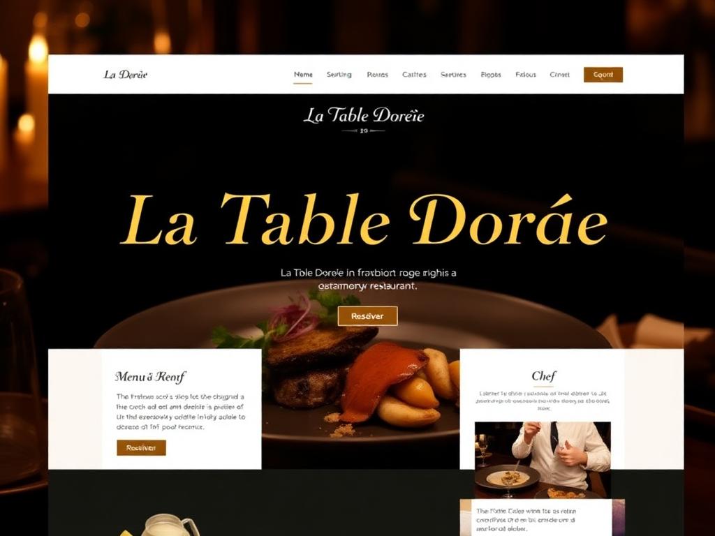 Concept de site web gastronomique pour un restaurant