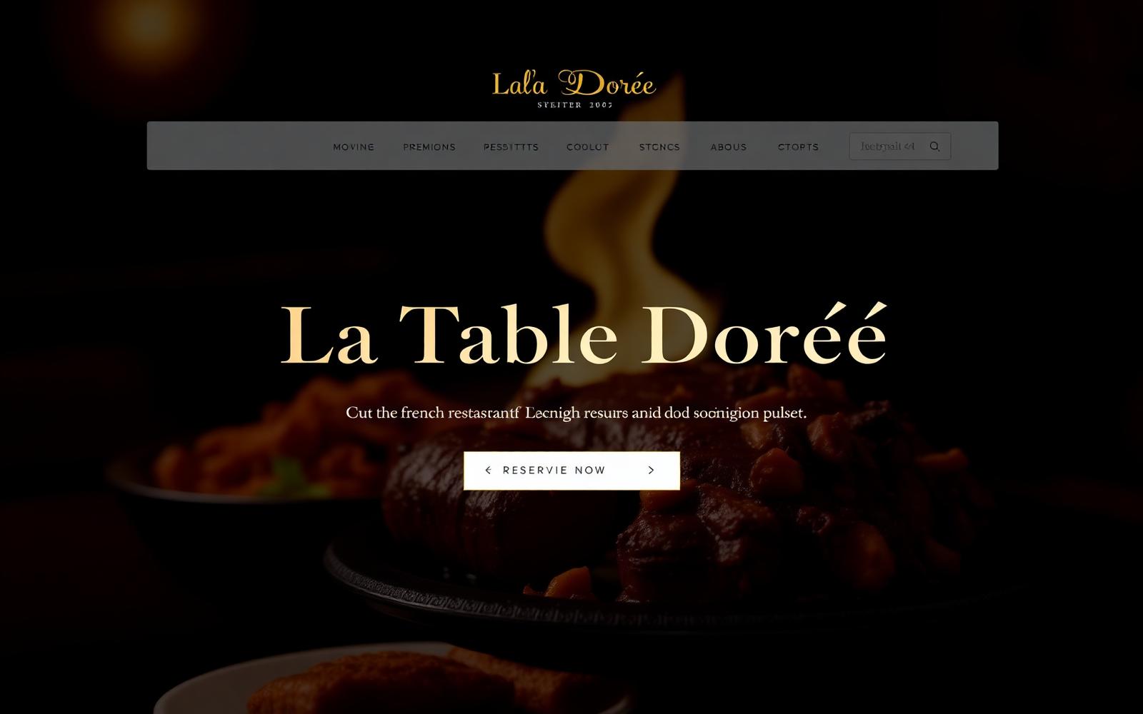 Concept de site Vitrineo affiché sur grand écran — mise en page premium pour un restaurant